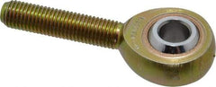 Made in USA - 5/16" ID, 7/8" Max OD, 2,796 Lb Max Static Cap, Plain Male Spherical Rod End - 5/16-24 RH, Steel with Bronze Raceway - Caliber Tooling