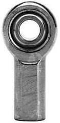 Made in USA - 3/16" ID, 5/8" Max OD, 3,736 Lb Max Static Cap, Female Spherical Rod End with Stud - 10-32 RH, Alloy Steel with Steel Raceway - Caliber Tooling