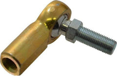 Made in USA - 3/8" ID, 1" Max OD, 3,950 Lb Max Static Cap, Female Spherical Rod End with Stud - 3/8-24 RH, Steel with Bronze Raceway - Caliber Tooling