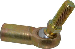 Made in USA - 5/8" ID, 1-1/2" Max OD, 7,400 Lb Max Static Cap, Female Spherical Rod End with Stud - 5/8-18 RH, Steel with Bronze Raceway - Caliber Tooling