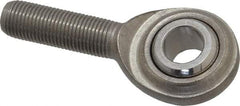 Made in USA - 1/2" ID, 1-5/16" Max OD, 4,700 Lb Max Static Cap, Plain Male Spherical Rod End - 1/2-20 RH, Stainless Steel with Stainless Steel Raceway - Caliber Tooling