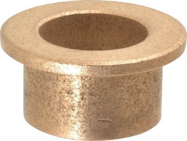 Boston Gear - 7/8" Inside x 1-1/8" Outside Diam, Oil Impregnated Bronze SAE-841 Flanged Sleeve Bearing - 1-1/2" Flange Outside Diam, 1/8" Flange Thickness, 3/4" OAL - Caliber Tooling