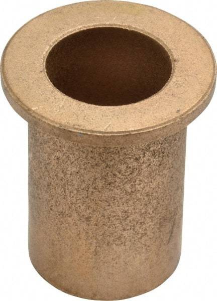 Boston Gear - 7/8" Inside x 1-1/8" Outside Diam, Oil Impregnated Bronze SAE-841 Flanged Sleeve Bearing - 1-1/2" Flange Outside Diam, 1/8" Flange Thickness, 1-3/4" OAL - Caliber Tooling