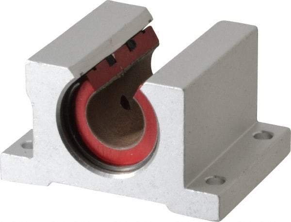 Pacific Bearing - 1/2" ID, 2" OAW x 1.688" OAL x 1-1/4" OAH Open Single Pillow Block - 1-11/16 Inch Overall Length x 1-1/4 Inch Overall Height x 2 Inch Width, - Caliber Tooling