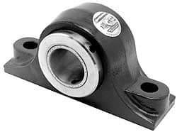 Browning - 3-7/16" ID, 14" OALType E Nonexpansion Pillow Block - 3-3/4" Base-to-Ctr Ht, Cast Iron - Caliber Tooling