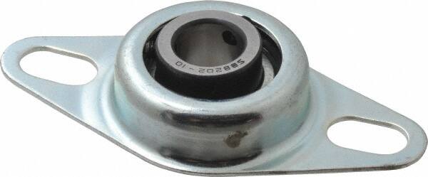 Value Collection - 5/8" ID, 1.126" OAL x 4" OAH 2-Bolt Flange - 1,060 Lb Static Cap, 2,110 Lb Dyn Cap, 3" Btw Mnt Hole Ctrs, Stamped Steel Rubber Mount - Caliber Tooling