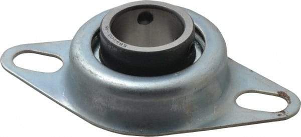 Value Collection - 1" ID, 1.2205" OAL x 4-1/2" OAH 2-Bolt Flange - 1,740 Lb Static Cap, 3,100 Lb Dyn Cap, 3-3/8" Btw Mnt Hole Ctrs, Stamped Steel Rubber Mount - Caliber Tooling