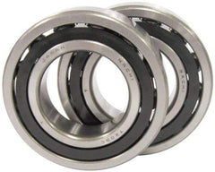 Nachi - 25mm Bore Diam, 52mm OD, Open Angular Contact Radial Ball Bearing - 15mm Wide, 1 Row, Round Bore, 20,700 Nm Static Capacity, 27,100 Nm Dynamic Capacity - Caliber Tooling