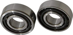 Nachi - 17mm Bore Diam, 40mm OD, Open Angular Contact Radial Ball Bearing - 12mm Wide, 1 Row, Round Bore, 11,800 Nm Static Capacity, 17,800 Nm Dynamic Capacity - Caliber Tooling