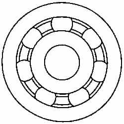 Made in USA - 1/4" Bore Diam, 5/8" OD, Open Plastic Race Radial Ball Bearing - 3/16" Wide, 1 Row, Round Bore, 17 Lb Static Capacity, 26 Lb Dynamic Capacity - Caliber Tooling