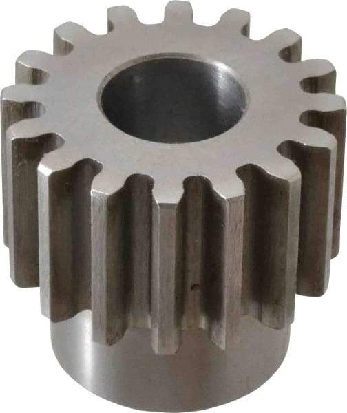 Browning - 10 Pitch, 1.6" Pitch Diam, 16 Tooth Spur Gear - 3/4" Bore Diam, 1-5/16" Hub Diam, Steel - Caliber Tooling