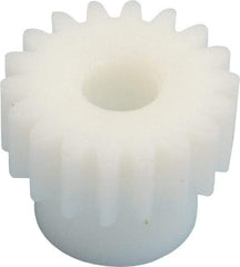 Poly Hi Solidur - 20 Pitch, 0.9" Pitch Diam, 1" OD, 18 Tooth Spur Gear - 3/8" Face Width, 5/16" Bore Diam, 43/64" Hub Diam, 20° Pressure Angle, Acetal - Caliber Tooling