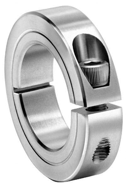 Climax Metal Products - 2-5/8" Bore, Steel, One Piece One Piece Split Shaft Collar - 3-7/8" Outside Diam, 7/8" Wide - Caliber Tooling