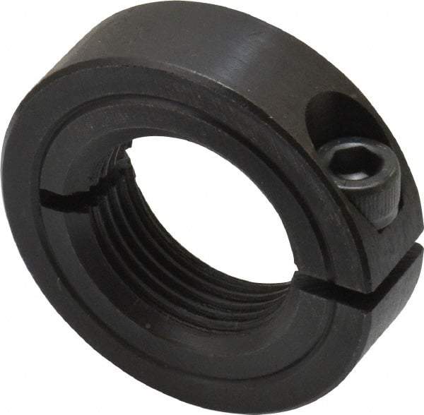 Climax Metal Products - 1-14 Thread, Steel, One Piece Threaded Shaft Collar - 1-3/4" Outside Diam, 1/2" Wide - Caliber Tooling