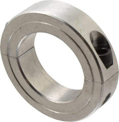 Climax Metal Products - 1-1/2" Bore, Aluminum, Two Piece Shaft Collar - 2-3/8" Outside Diam, 9/16" Wide - Caliber Tooling