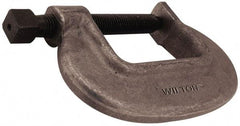 Wilton - Extra Heavy-Duty 12-3/8" Max Opening, 4-1/4" Throat Depth, Forged Steel Standard C-Clamp - 40,000 Lb Capacity, 0" Min Opening, Standard Throat Depth, Cold Drawn Steel Screw - Caliber Tooling