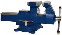 Yost Vises - 8" Jaw Width x 8-1/2" Jaw Opening Capacity, 4-3/4" (Regular) Throat Depth, Bench & Pipe Combination Vise - 1/8 to 4-1/2" Pipe Capacity, Swivel Base, Bolt Down Attachment, Ductile Iron - Caliber Tooling