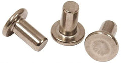 RivetKing - 0.107" Body Diam, Flat Steel Tinners Solid Rivet - 0.198" Length Under Head - Caliber Tooling