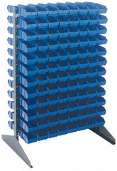 Quantum Storage - 500 Lb Capacity, 25" Deep x 36" Wide x 53" High, Steel Pick Rack - 2 Sides, 48 Blue Polyethylene/Polypropylene Bins - Caliber Tooling