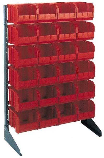 Quantum Storage - 250 Lb Capacity, 24" Deep x 36" Wide x 53" High, Steel Pick Rack - 1 Side, 48 Green Polyethylene/Polypropylene Bins - Caliber Tooling