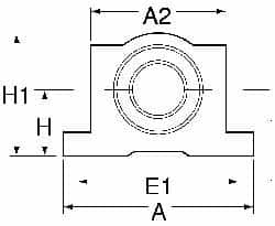 Thomson Industries - 40mm Inside Diam, 13,700 Lbs. Dynamic Capacity, Open Single Pillow Block Linear Bearing - 77mm Overall Height x 108" Overall Width, 58mm Btw Mount Hole Centers - Caliber Tooling