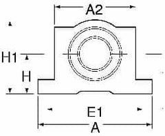 Thomson Industries - 30mm Inside Diam, 16,600 Lbs. Dynamic Capacity, Closed Twin Pillow Block Linear Bearing - 71mm Overall Height x 87mm Overall Width - Caliber Tooling