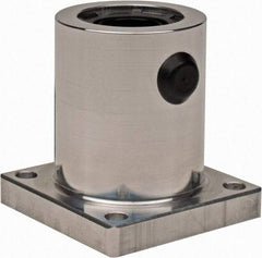 Thomson Industries - 1-1/4" Inside Diam, 255/510 Lbs. Dynamic Capacity, Single Flanged Pillow Block Linear Bearing - 1.63" Overall Width - Caliber Tooling