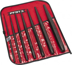 Proto - 7 Piece, 3/32 to 3/8", Drift Punch Set - Hex Shank, Steel, Comes in Tool Roll - Caliber Tooling
