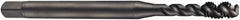 DORMER - M5x0.80 Metric Coarse 3 Flute 6H Bottoming Spiral Flute Tap - Cobalt, Oxide Finish, 70mm OAL, Right Hand Flute, Right Hand Thread, Series EX016H - Caliber Tooling