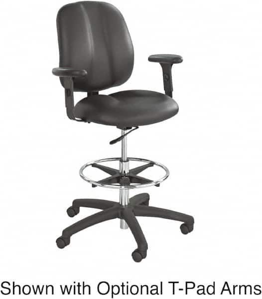 Safco - 22 to 32" High Extended Height Chair - 26" Wide x 27" Deep, Vinyl Seat, Black - Caliber Tooling