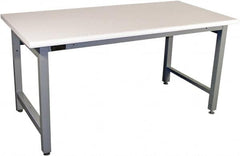 Proline - 60 Wide x 30" Deep x 36" High, Plastic Laminate Workbench - Adjustable Height Legs, Gray - Caliber Tooling