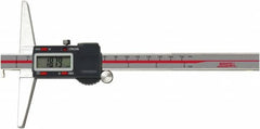 SPI - 0" to 12" Electronic Depth Gage - 0.0015" Accuracy, 0.0005" Resolution, 6" Base Length - Caliber Tooling