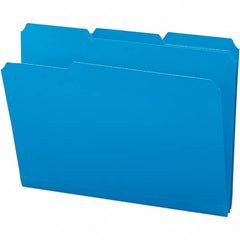 SMEAD - 11-5/8 x 9-1/2", Letter Size, Blue, File Folders with Top Tab - Assorted Tab Cut Location - Caliber Tooling