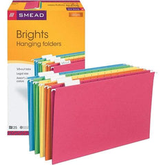 SMEAD - 14-5/8 x 9-1/2", Legal, Assorted Colors, Hanging File Folder - 11 Point Stock, 1/5 Tab Cut Location - Caliber Tooling