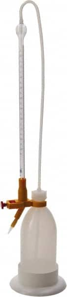 Dynalon Labware - 10 ml Borosilicate Glass Burette, Polyethylene Bottle Titrating Burette - 4-39/64" Diam x 22-7/16" High - Caliber Tooling