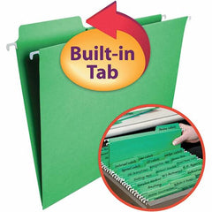 SMEAD - 12-1/4 x 9-1/2", Letter Size, Green, Hanging File Folder - 11 Point Stock, 1/3 Tab Cut Location - Caliber Tooling