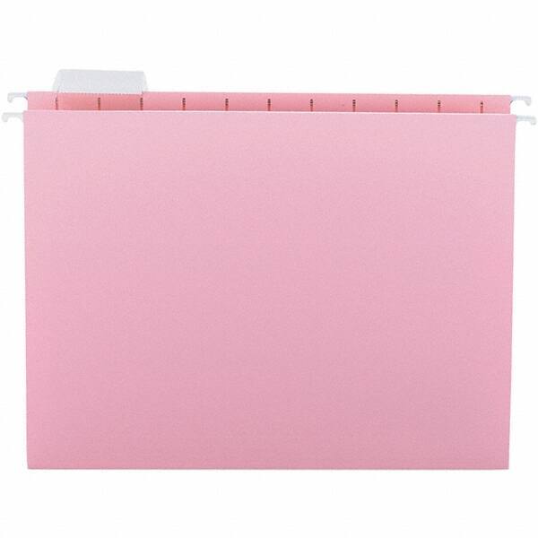 SMEAD - 12-1/4 x 9-1/2", Letter Size, Pink, Hanging File Folder - 11 Point Stock, 1/5 Tab Cut Location - Caliber Tooling