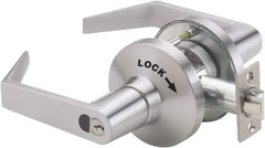 Ability One - Grade 1 Vestibule/Classroom/Security Lever Lockset - 2-3/4" Back Set, Zinc, Satin Chrome Finish - Caliber Tooling