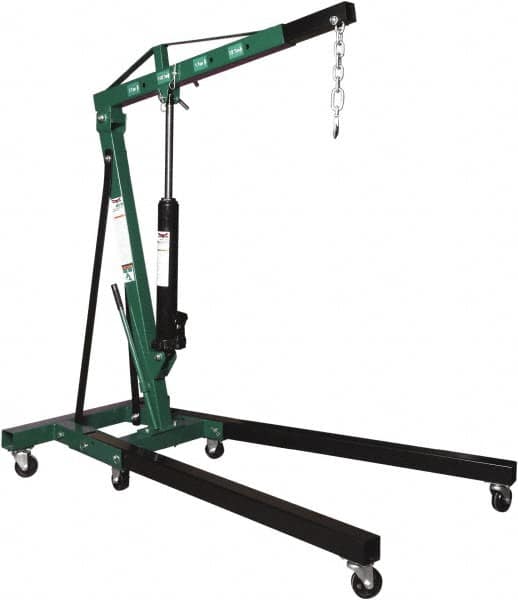 Safeguard - 4,000 Lb Load Capacity, Steel Folding Engine Crane - 9-1/2' to 74' Span - Caliber Tooling