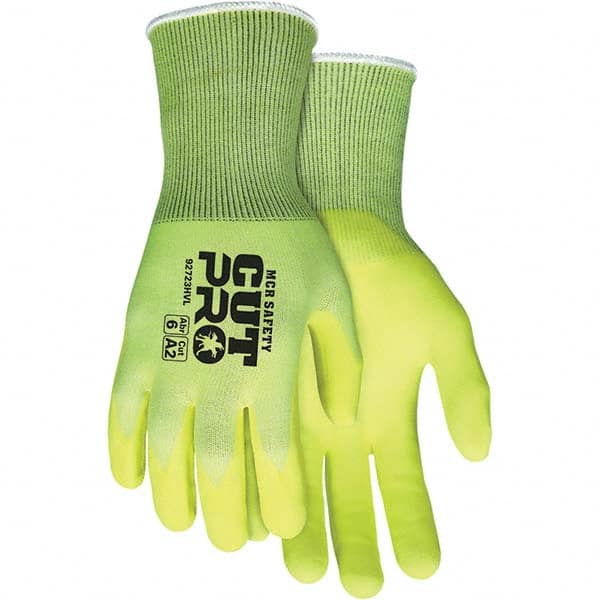 MCR Safety - Size S, ANSI Cut Lvl A2, Puncture Lvl 3, Abrasion Lvl 6, Foam Nitrile Coated Cut & Puncture Resistant Gloves - Caliber Tooling