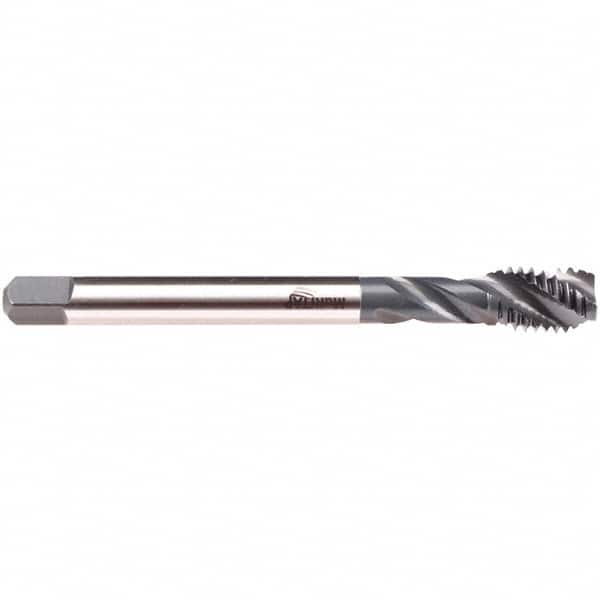 Emuge - 7/8-9 UNC 4 Flute 2B/3B Modified Bottoming Spiral Flute Tap - High Speed Steel, NE2 Finish, 5.512" OAL, Right Hand Flute, Right Hand Thread, Series CU533200 - Caliber Tooling