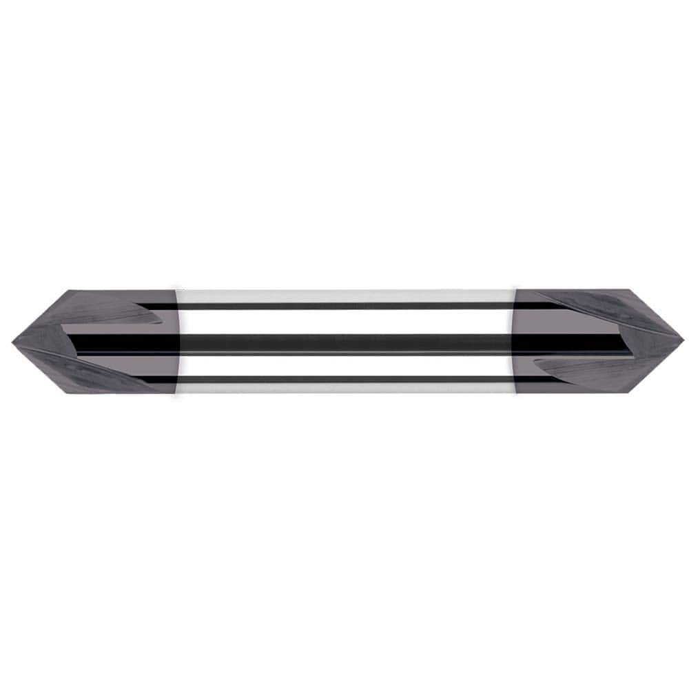 Harvey Tool - 3/8" Diam 90°/90° 2-Flute Double End Solid Carbide Chamfer Mill - Exact Industrial Supply