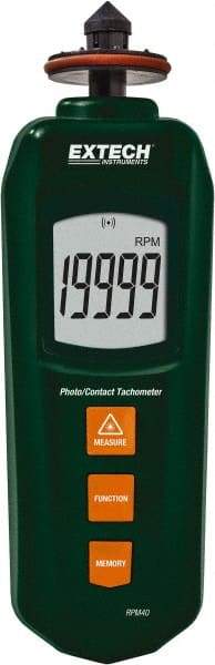 Extech - Tachometers Type: Photo/Contact Tachometer Minimum Measurement (RPM): 5 (Photo); 0.5 (Contact) - Caliber Tooling