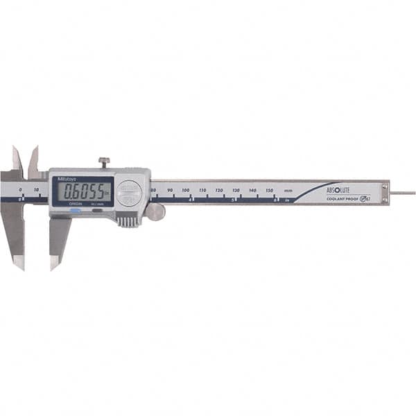 Mitutoyo - 0 to 6" Range 0.01mm Resolution, Electronic Caliper - Steel with 40mm Metal Jaws, 0.001" Accuracy - Caliber Tooling