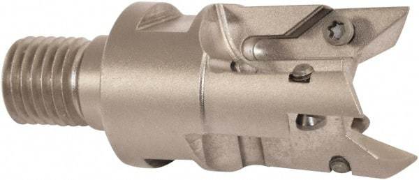 Millstar - VCGT Series ASOC, Right Hand Cut, 50mm Head Length, Modular Milling Cutting Unit Head - 32mm Cutting Diam, 1/8" Depth of Cut, Universal Insert Size - Caliber Tooling