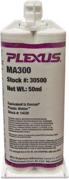 Plexus - 50 mL Cartridge Two Part Adhesive - 3 to 6 min Working Time, 60°F - Caliber Tooling