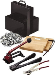 Nifty Products - Strapping Kits Type: Portable Strapping Kit Contents: (2)Steel Coils; Galvanized Steel Seals; Steel Cutter; 3/4" Crimper - Caliber Tooling