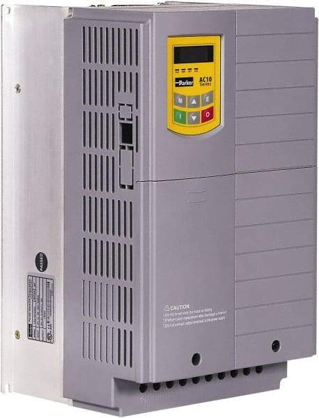 Parker - Three Phase, 480 Volt, 30 hp, Variable Frequency Drive - 8.07" Wide x 7.71" Deep x 13" High, IP20 - Caliber Tooling