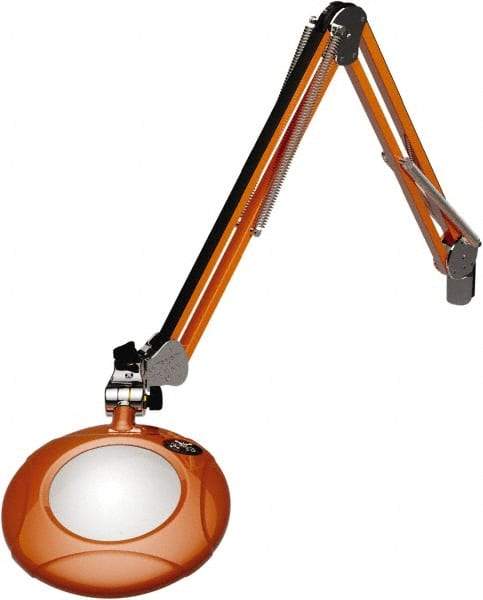 O.C. White - 43 Inch, Spring Suspension, Clamp on, LED, Brilliant Orange, Magnifying Task Light - 8 Watt, 7.5 and 15 Volt, 2x Magnification, 5 Inch Long - Caliber Tooling