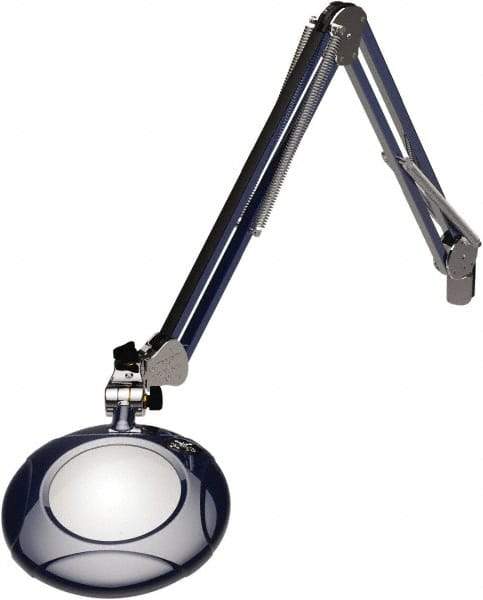 O.C. White - 43 Inch, Spring Suspension, Clamp on, LED, Spectre Blue, Magnifying Task Light - 8 Watt, 7.5 and 15 Volt, 2x Magnification, 5 Inch Long - Caliber Tooling